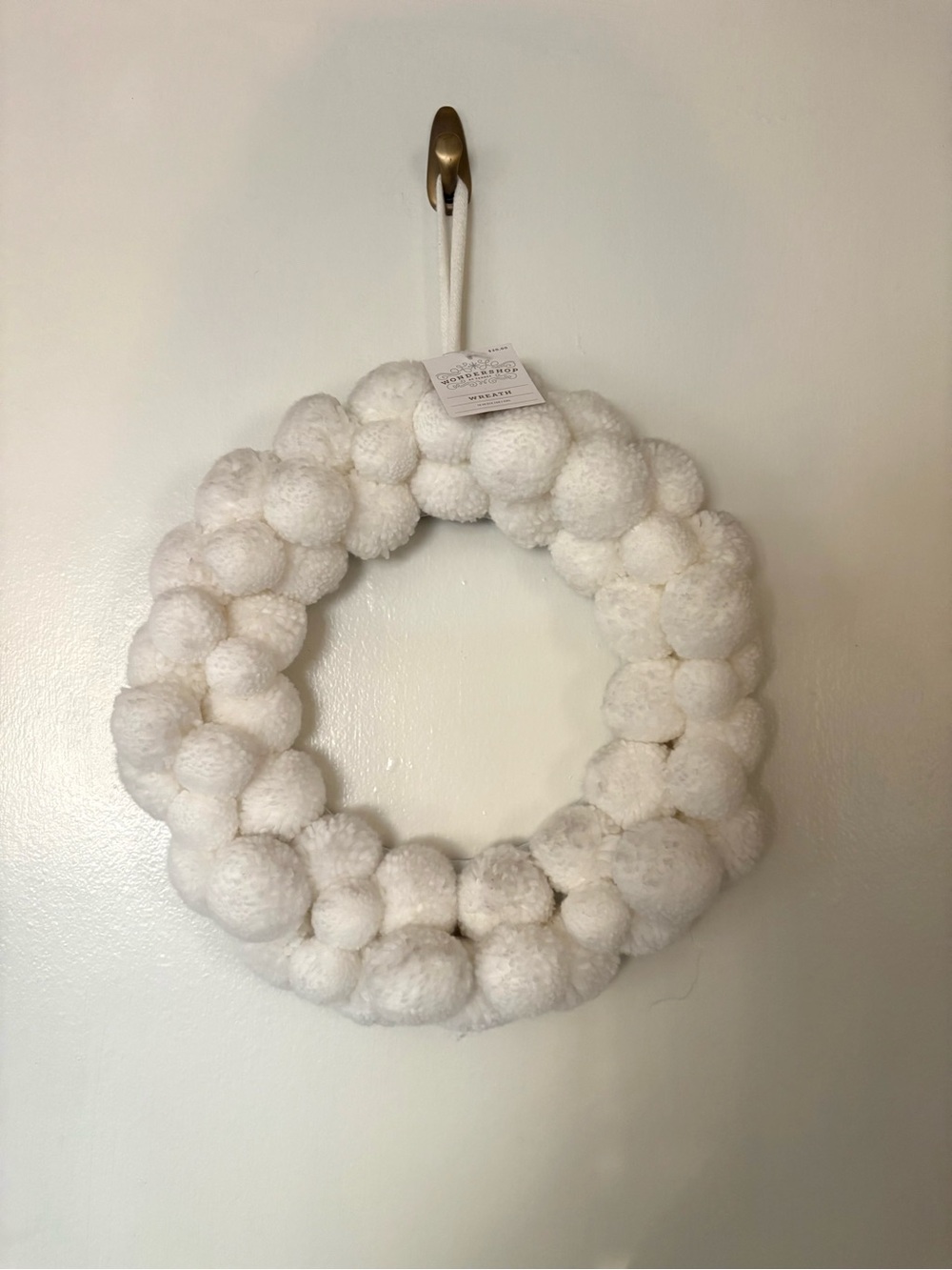 Wondershop White Pom Pom Holiday Wreath